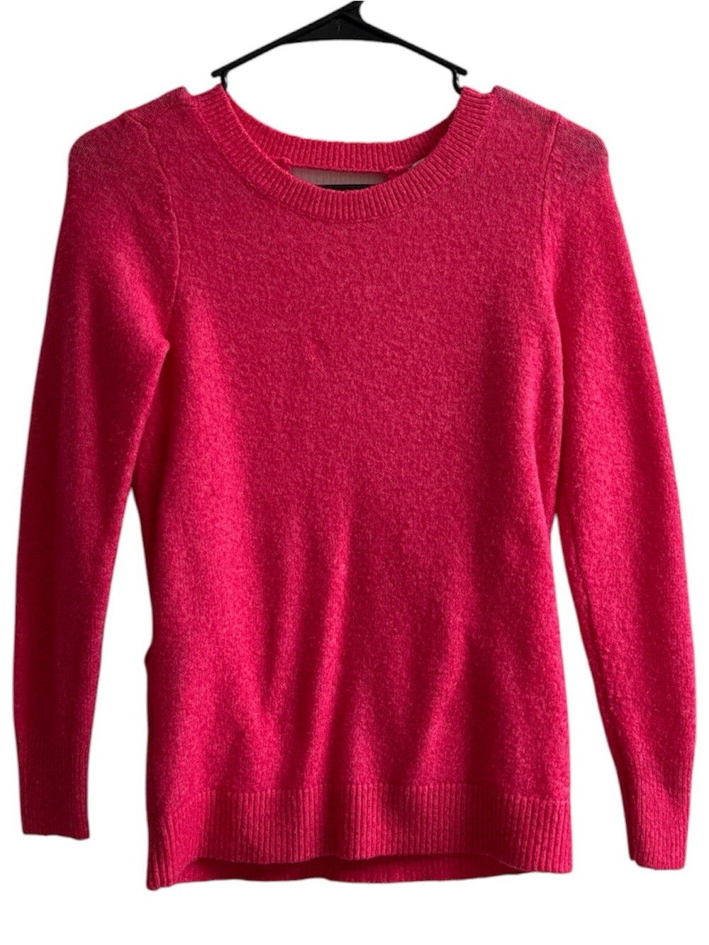 LOFT Women's Crewneck Sweater in Hot Pink